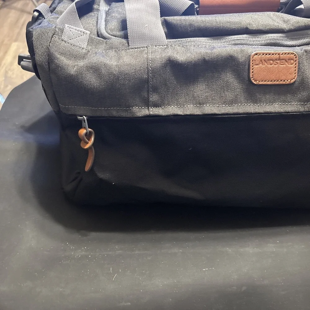 Lands' End Duffel Bag Gray Weekender Travel Gym Carry On Overnight 20x9